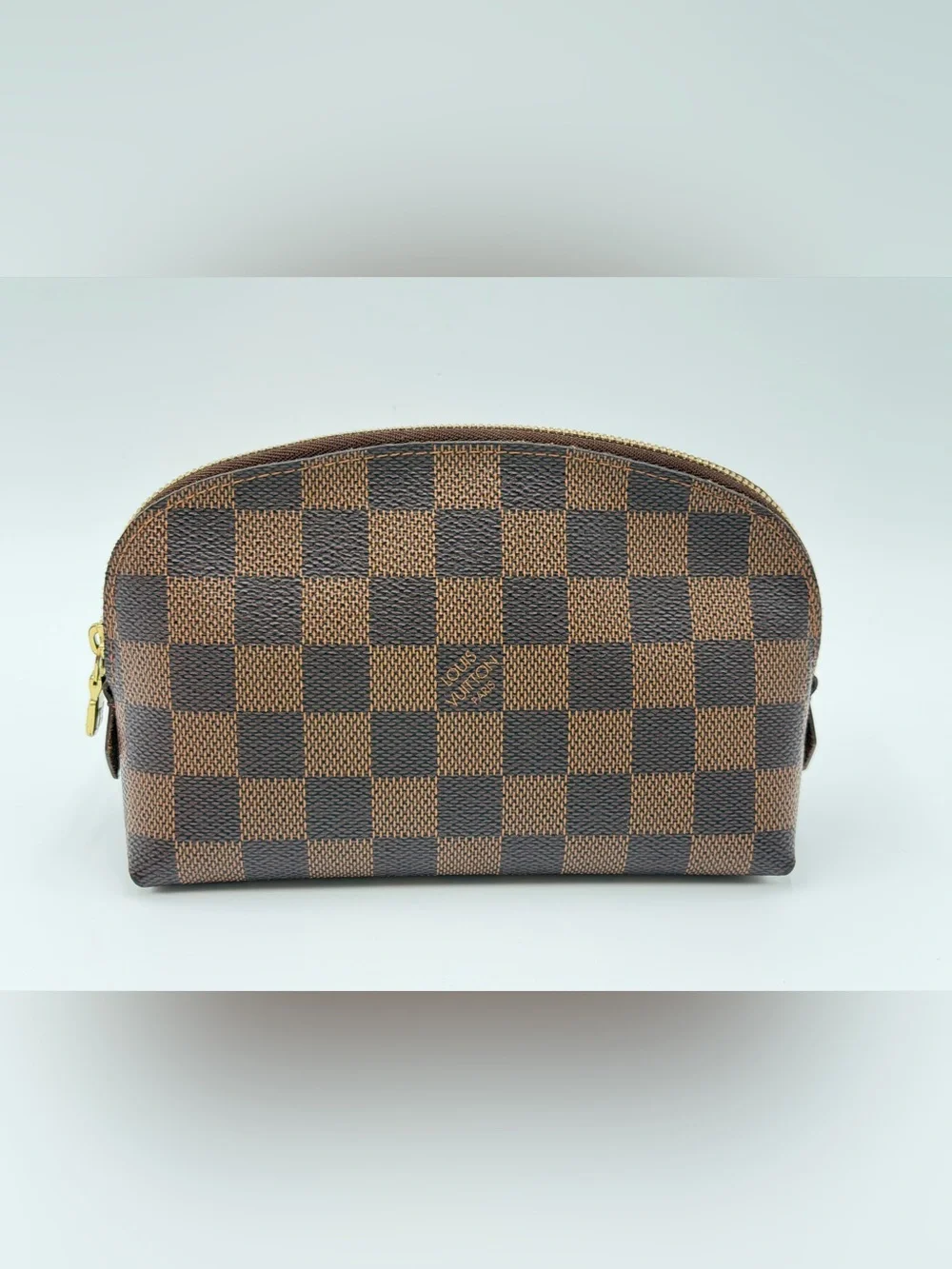 Louis Vuitton Damier Ebene Cosmetic Bag Great Condition w/Dust Bag & Entrupy COA